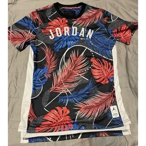 Jordan Khaled Jersey Youth XL Blue Red Floral Short Sleeve